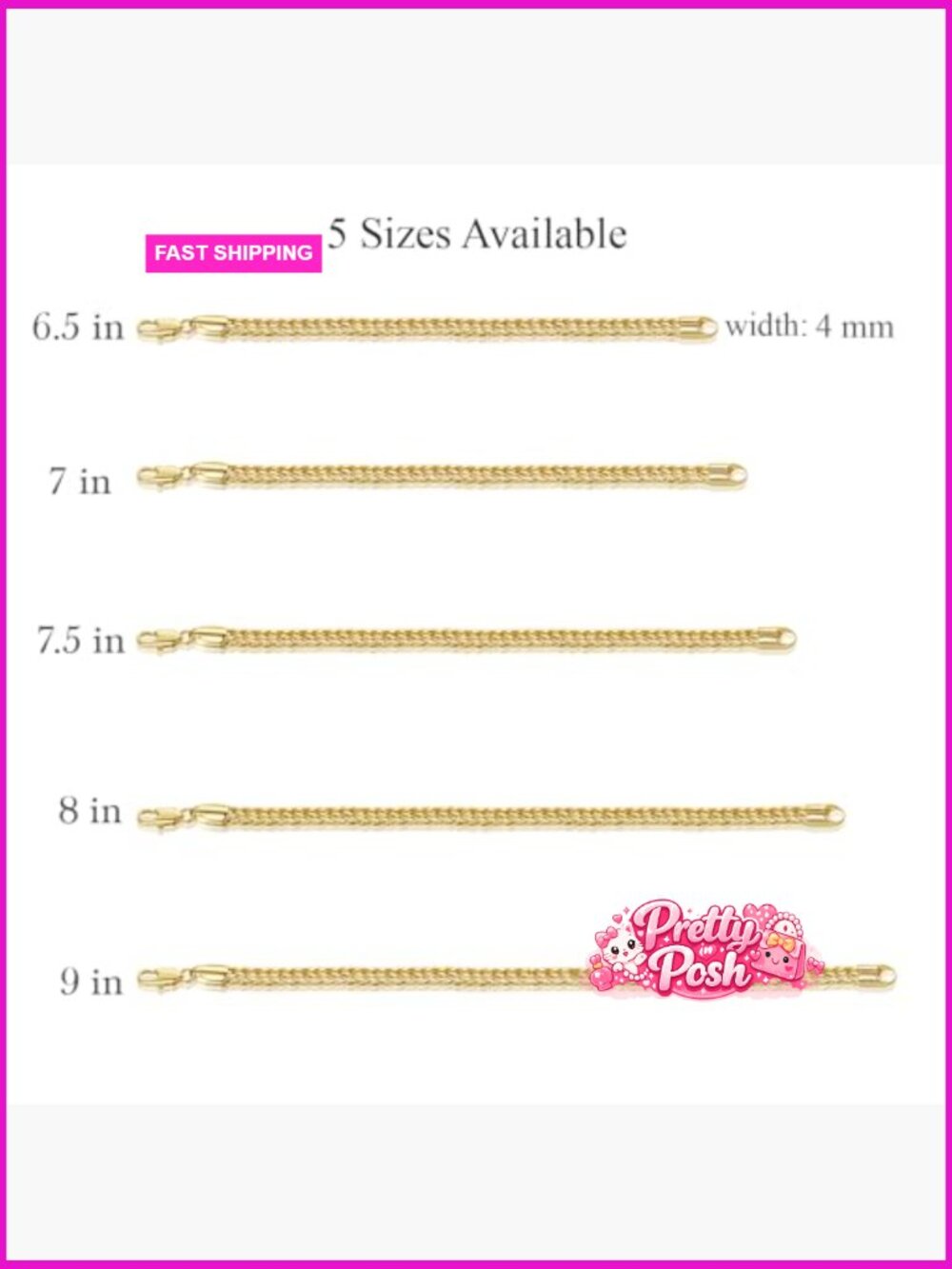 14k Gold Plated Foxtail Chain Bracelet Non Tarnish Stackable Lobster Clasp - Picture 2 of 7